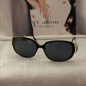 St. John Elegant Black and Gold Sunglasses. S-521 BLK